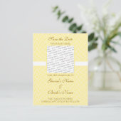 Faire-part Jaune Eggshell Enregistrer la carte postale Date (Debout devant)