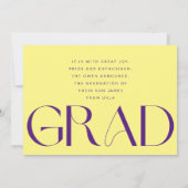 Faire-part Jaune MBA foncé superposition | Unité photo modern (Dos)