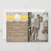 Faire-part Jaune Sable Dollar Plage Mariage Photo Mariage (Devant)
