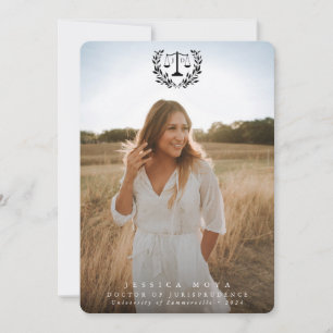 Faire-part JD Law Scales+Laurel Wreath Black Overlay 2 Photo