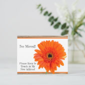 Faire-part Je Déménage ! Carte Postale Fleur de Daisy Orange  (Debout devant)