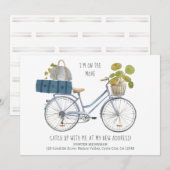 Faire-part Je suis en mouvement Vélo et bagages Drôle déménag (Devant / Derrière)