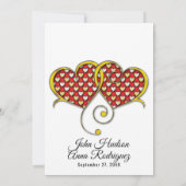 Faire-part Je t'aime Concevoir avec des Coeurs d'Or (Dos)