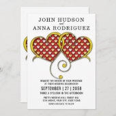 Faire-part Je t'aime Concevoir avec des Coeurs d'Or (Devant / Derrière)