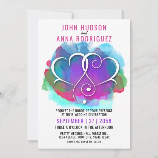 Faire-part Je t'aime Concevoir avec des Coeurs d'Or (Devant)