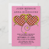 Faire-part Je t'aime Concevoir avec des Coeurs d'Or (Devant)