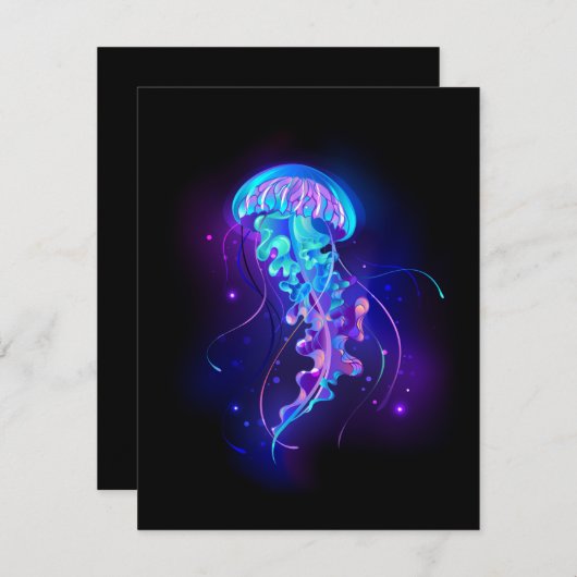 Faire-part Jellyfish éclatante couleur (Devant / Derrière)
