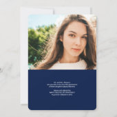 Faire-part Jeu bleu marine moderne 2 photos graduation (Dos)