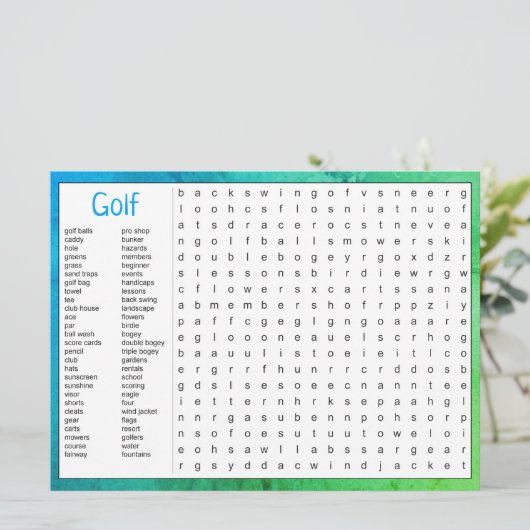 Faire-part Jeu d'Anniversaire Golf Thème (Debout devant)