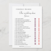 Faire-part jeu de chaussures mariage jeu de bachelorette jeu (Devant)