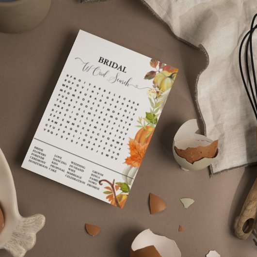 Faire-part Jeu de douche nuptiale chute citrouille mot de rec