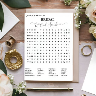 Faire-part Jeu de douche nuptiale jeu de recherche de mot mod