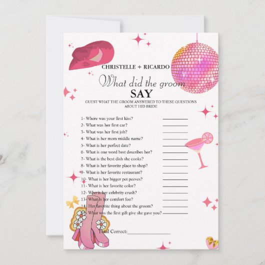 Faire-part Jeu de douche nuptiale pour mariée et mariée (Devant)