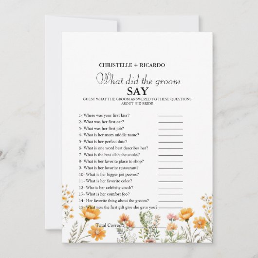 Faire-part Jeu de douche nuptiale pour mariée et mariée (Devant)