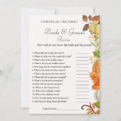 Faire-part Jeu de quiz de mariage citrouille mariés (Devant)