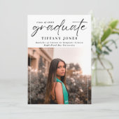 Faire-part Jeu d'études supérieures moderne Script photo Grad (Debout devant)