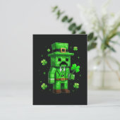 Faire-part Jeu vidéo drôle de la Saint-Patrick sur le Leprech (Debout devant)