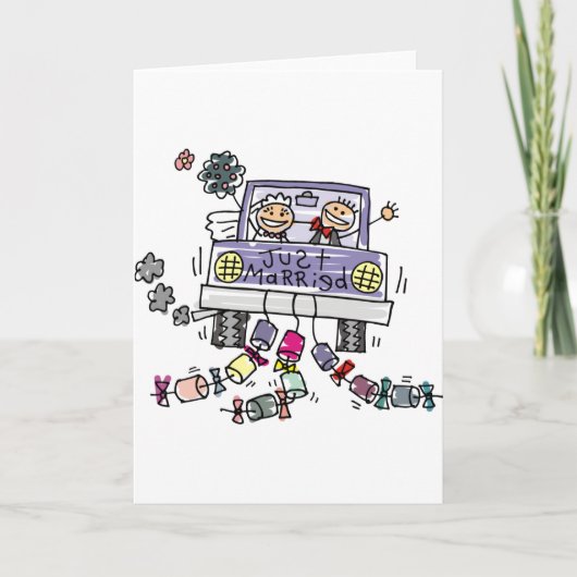 Faire-part Jeune Mariée Et Jeune Marié Célébration De Mariage (Devant)