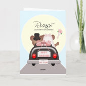 Faire-part Jeune mariée souris mariés et Wedding (Dos)