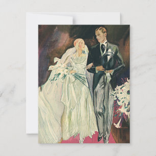 Faire-part Jeunes mariés de mariage vintage, mariée heureuse 