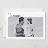 Faire-part Jeunes Mariés Photo Moderne Noir et Blanc (Devant)