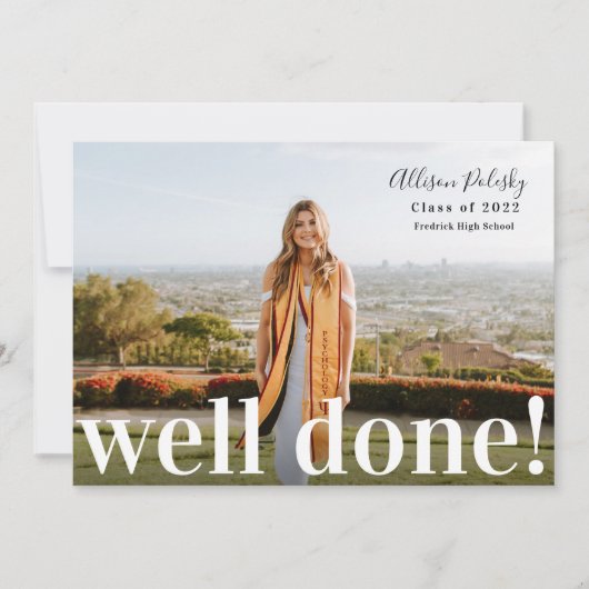 Faire-part Job Well Done Graduation Classe photo de 2022 (Devant)