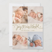 Faire-part Joie À Notre Monde Cream Multiphoto Naissance (Devant)