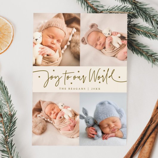 Faire-part Joie À Notre Monde Cream Multiphoto Naissance