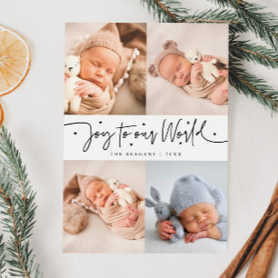 Faire-part Joie À Notre Monde White Multi Photo Birth