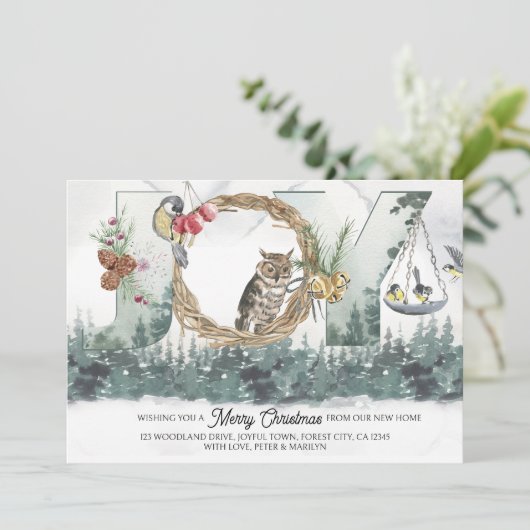 Faire-part Joie de New Home Forêt forestière Nature Moving (Debout devant)