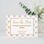Faire-part Joli blanc Unicorn Horn SAVE DATE (Debout devant)