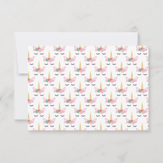Faire-part Joli blanc Unicorn Horn SAVE DATE (Dos)