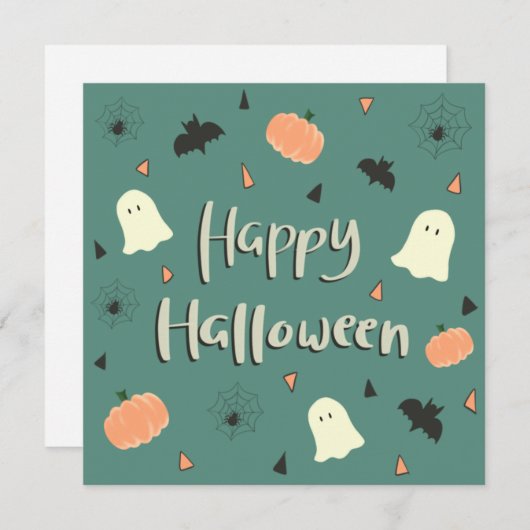 Faire-part Joli Halloween Éffrayant (Devant / Derrière)