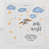 Faire-part Joli monde bonjour aquarelle  (Devant / Derrière)