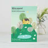 Faire-part Joli Nous avons déménagé | Campagne | Maison au bo (Debout devant)