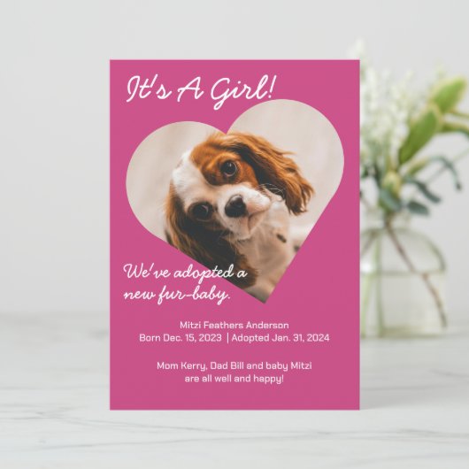 Faire-part Joli nouveau chiot (Debout devant)