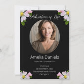 Faire-part Joli Rose sauvage Celebration of Life Card (Devant)