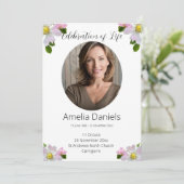 Faire-part Joli Rose sauvage Celebration of Life Card (Debout devant)