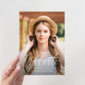 Faire-part Joli Script Blush Virtual Graduation Party Photo