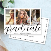 Faire-part Joli Script Graduate 3-Photo Graduate