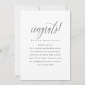 Faire-part Joli Script Virtual Graduation Party Photo (Dos)