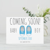 Faire-part Jolies chaussures bébé garçon bientôt grossesse bl (Debout devant)