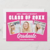 Faire-part Jote Hot Rose Graduate Photo Collage Graduate (Devant)