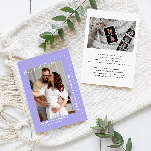 Faire-part Joueur 3 | Jeu Vidéo Thème Photo Grossesse