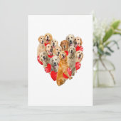 Faire-part Jour des Valentines Mignonnes Golden Retriever Chi (Debout devant)