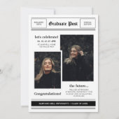 Faire-part Journal Thématique Photo Collage Parti de graduati (Dos)