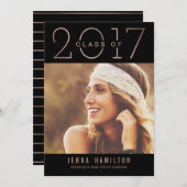 Faire-part Joyeuse Année CARTON DE FIN D'ÉTUDES MODIFIABLE CO (Devant / Derrière)