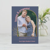 Faire-part Joyeuse et enceinte Arche d'or Grossesse photo (Debout devant)