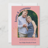 Faire-part Joyeuse et enceinte Photo Gold Arch Grossesse (Devant)