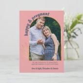 Faire-part Joyeuse et enceinte Photo Gold Arch Grossesse (Debout devant)